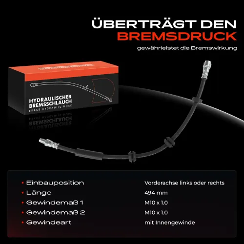 Bremsschlauch Vorderachse beidseitig Frankberg 5481FB0005000 Bild Bremsschlauch Vorderachse beidseitig Frankberg 5481FB0005000