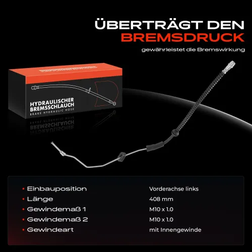 Bremsschlauch Vorderachse links Frankberg 5481FB0005019 Bild Bremsschlauch Vorderachse links Frankberg 5481FB0005019