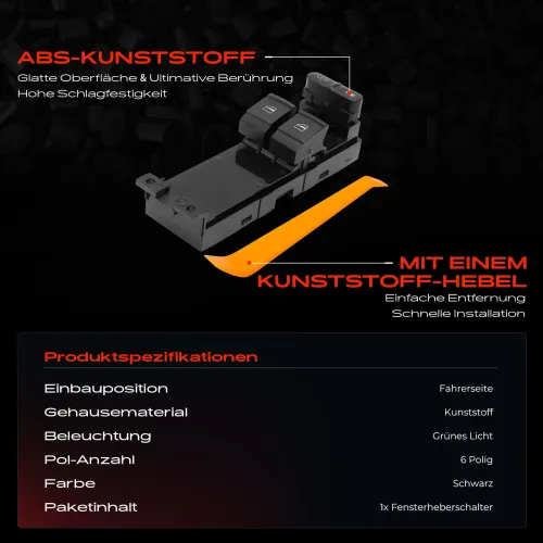 Schalter, Fensterheber fahrerseitig Frankberg 5481FB0005300 Bild Schalter, Fensterheber fahrerseitig Frankberg 5481FB0005300