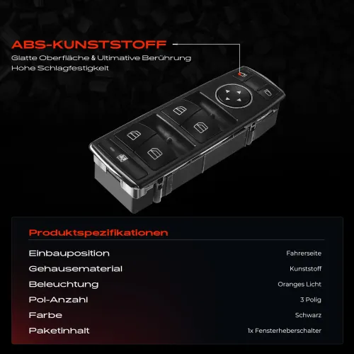 Schalter, Fensterheber fahrerseitig Frankberg 5481FB0006382 Bild Schalter, Fensterheber fahrerseitig Frankberg 5481FB0006382