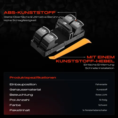 Schalter, Fensterheber fahrerseitig Frankberg 5481FB0006585 Bild Schalter, Fensterheber fahrerseitig Frankberg 5481FB0006585