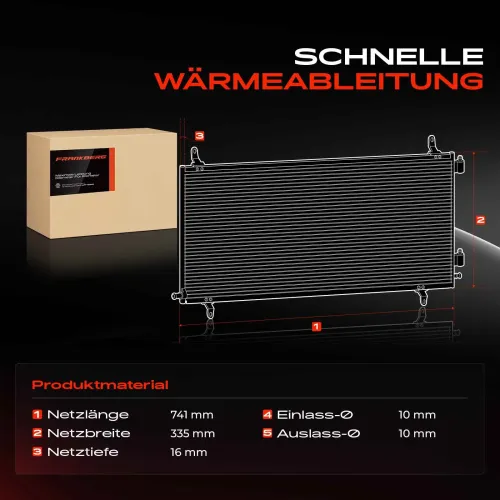Kondensator, Klimaanlage Frankberg 5481FB0007088 Bild Kondensator, Klimaanlage Frankberg 5481FB0007088
