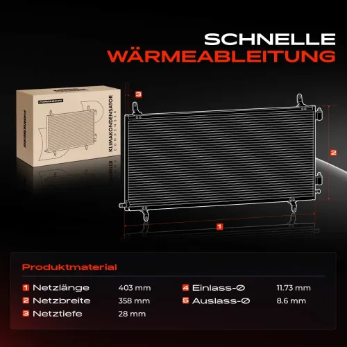 Kondensator, Klimaanlage Frankberg 5481FB0007294 Bild Kondensator, Klimaanlage Frankberg 5481FB0007294