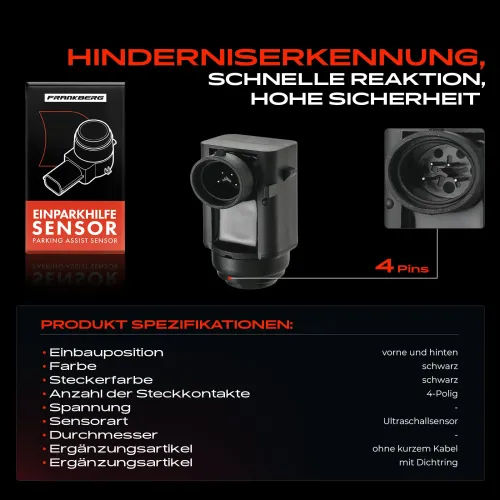 Sensor, Einparkhilfe vorne und hinten Frankberg 5481FB0007712 Bild Sensor, Einparkhilfe vorne und hinten Frankberg 5481FB0007712