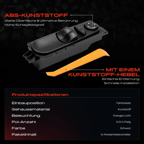 Schalter, Fensterheber fahrerseitig Frankberg 5481FB0007732 Bild Schalter, Fensterheber fahrerseitig Frankberg 5481FB0007732