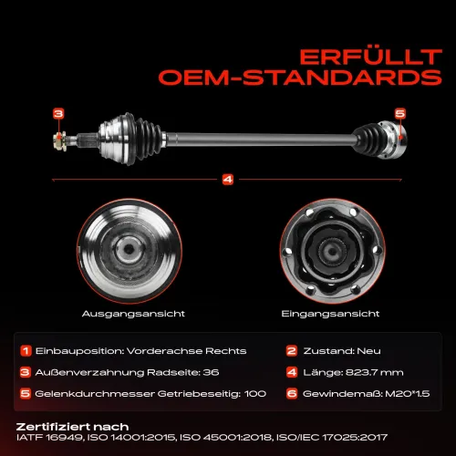 Antriebswelle Vorderachse rechts Frankberg 5481FB0009457 Bild Antriebswelle Vorderachse rechts Frankberg 5481FB0009457