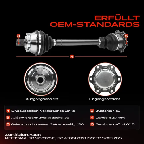 Antriebswelle Vorderachse links Frankberg 5481FB0009466 Bild Antriebswelle Vorderachse links Frankberg 5481FB0009466
