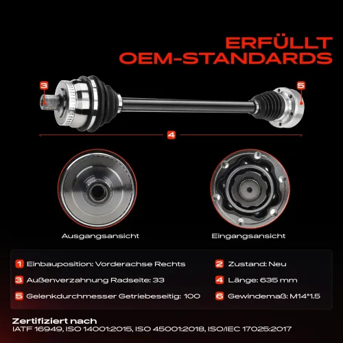 Antriebswelle Vorderachse rechts Frankberg 5481FB0009474 Bild Antriebswelle Vorderachse rechts Frankberg 5481FB0009474