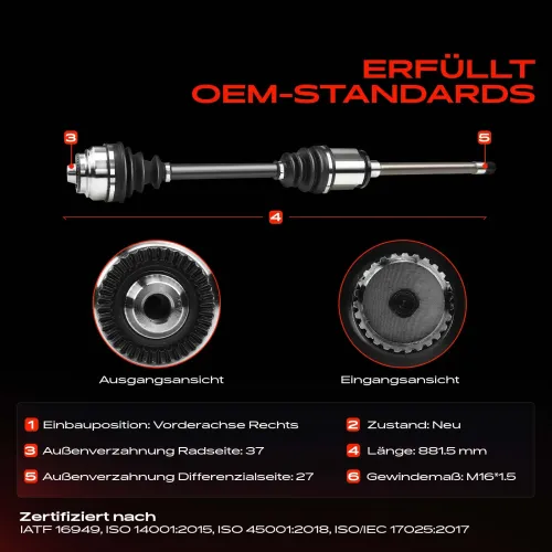 Antriebswelle Vorderachse rechts Frankberg 5481FB0009495 Bild Antriebswelle Vorderachse rechts Frankberg 5481FB0009495