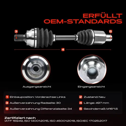 Antriebswelle Vorderachse links Frankberg 5481FB0009504 Bild Antriebswelle Vorderachse links Frankberg 5481FB0009504