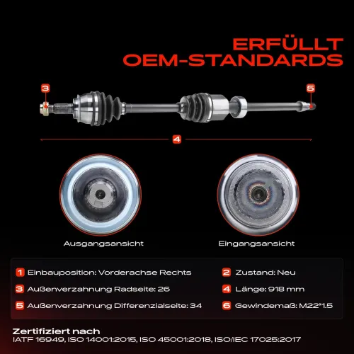 Antriebswelle Vorderachse rechts Frankberg 5481FB0009514 Bild Antriebswelle Vorderachse rechts Frankberg 5481FB0009514