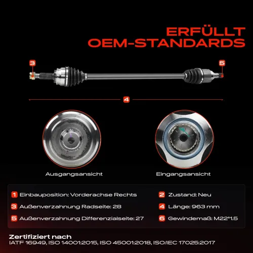 Antriebswelle Vorderachse rechts Frankberg 5481FB0009519 Bild Antriebswelle Vorderachse rechts Frankberg 5481FB0009519