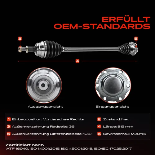 Antriebswelle Vorderachse rechts Frankberg 5481FB0009522 Bild Antriebswelle Vorderachse rechts Frankberg 5481FB0009522