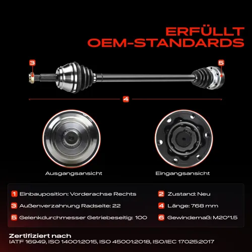 Antriebswelle Vorderachse rechts Frankberg 5481FB0009544 Bild Antriebswelle Vorderachse rechts Frankberg 5481FB0009544