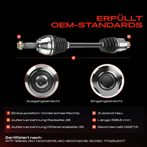 Antriebswelle Vorderachse rechts Frankberg 5481FB0009580 Bild Antriebswelle Vorderachse rechts Frankberg 5481FB0009580