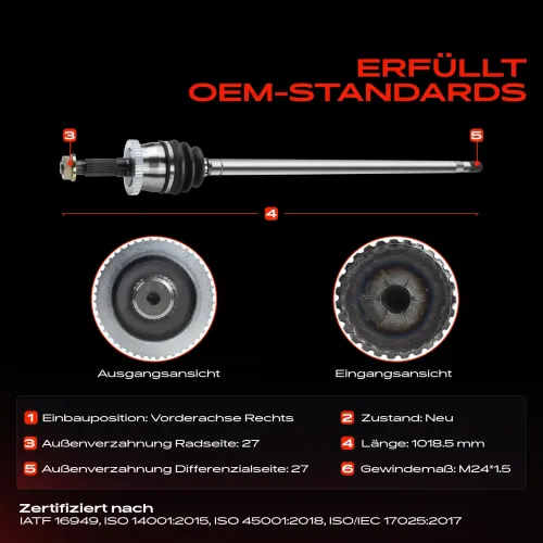 Antriebswelle Vorderachse rechts Frankberg 5481FB0009600 Bild Antriebswelle Vorderachse rechts Frankberg 5481FB0009600