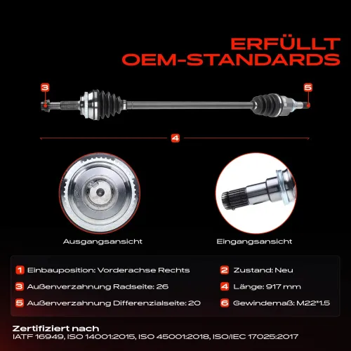 Antriebswelle Vorderachse rechts Frankberg 5481FB0009604 Bild Antriebswelle Vorderachse rechts Frankberg 5481FB0009604
