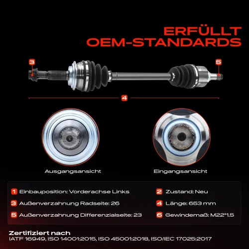 Antriebswelle Vorderachse links Frankberg 5481FB0009609 Bild Antriebswelle Vorderachse links Frankberg 5481FB0009609