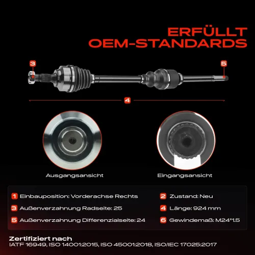 Antriebswelle Vorderachse rechts vorne rechts Frankberg 5481FB0009642 Bild Antriebswelle Vorderachse rechts vorne rechts Frankberg 5481FB0009642