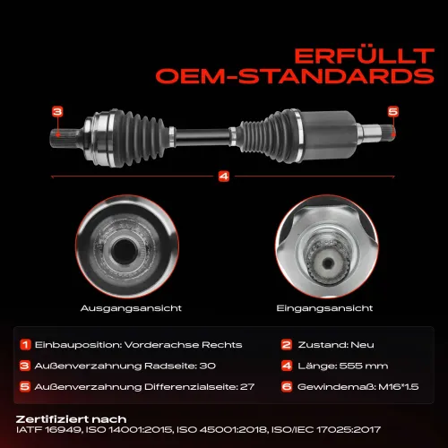 Antriebswelle Vorderachse rechts Frankberg 5481FB0009700 Bild Antriebswelle Vorderachse rechts Frankberg 5481FB0009700