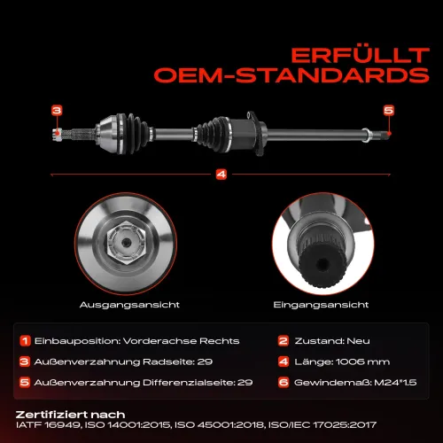 Antriebswelle Vorderachse rechts Frankberg 5481FB0009713 Bild Antriebswelle Vorderachse rechts Frankberg 5481FB0009713