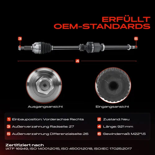 Antriebswelle Vorderachse rechts Frankberg 5481FB0009734 Bild Antriebswelle Vorderachse rechts Frankberg 5481FB0009734