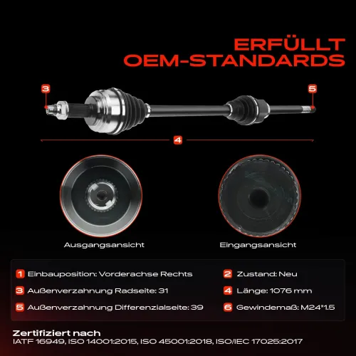 Antriebswelle Vorderachse rechts Frankberg 5481FB0009739 Bild Antriebswelle Vorderachse rechts Frankberg 5481FB0009739
