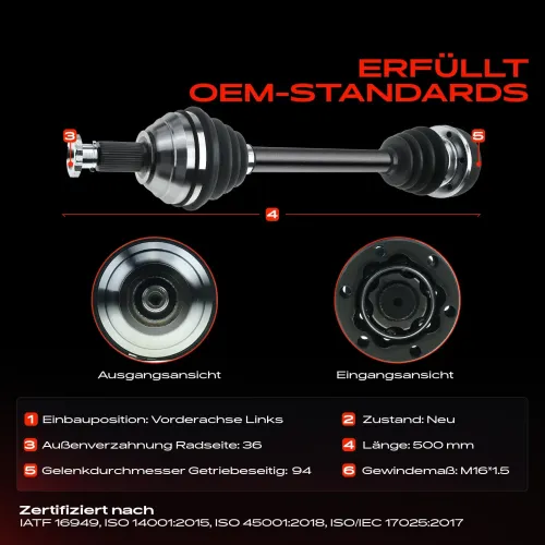 Antriebswelle Vorderachse links Frankberg 5481FB0009778 Bild Antriebswelle Vorderachse links Frankberg 5481FB0009778