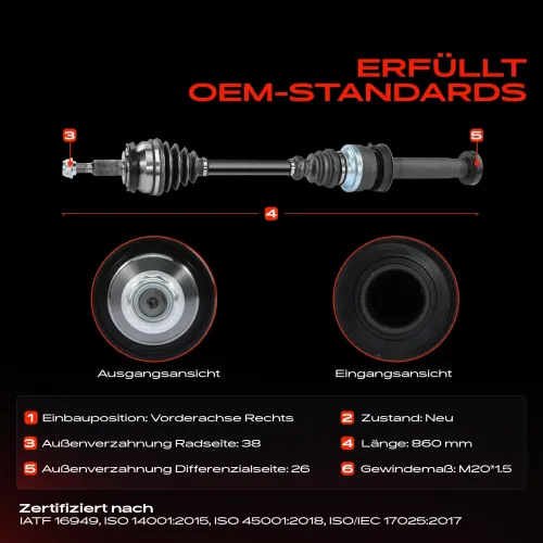 Antriebswelle Vorderachse rechts Frankberg 5481FB0009790 Bild Antriebswelle Vorderachse rechts Frankberg 5481FB0009790