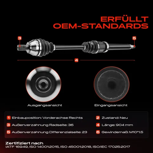 Antriebswelle Vorderachse rechts Frankberg 5481FB0009808 Bild Antriebswelle Vorderachse rechts Frankberg 5481FB0009808