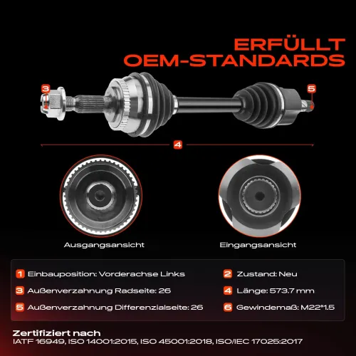 Antriebswelle Vorderachse links Frankberg 5481FB0009837 Bild Antriebswelle Vorderachse links Frankberg 5481FB0009837