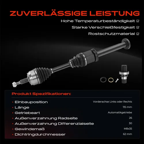 Steckwelle, Differential Frankberg 5481FB0009847 Bild Steckwelle, Differential Frankberg 5481FB0009847