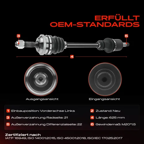 Antriebswelle Vorderachse links Frankberg 5481FB0009886 Bild Antriebswelle Vorderachse links Frankberg 5481FB0009886