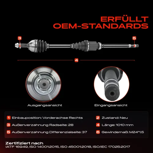 Antriebswelle Vorderachse rechts Frankberg 5481FB0009897 Bild Antriebswelle Vorderachse rechts Frankberg 5481FB0009897