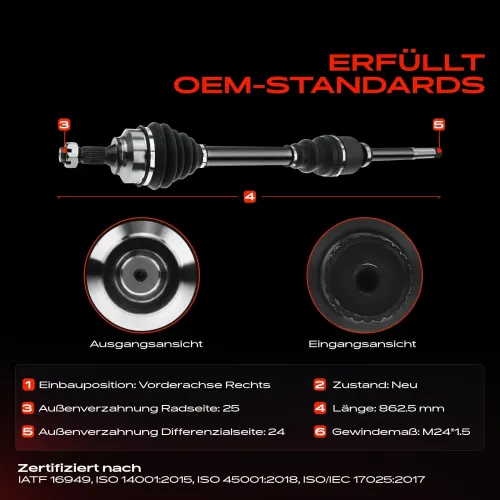 Antriebswelle Vorderachse rechts Frankberg 5481FB0009898 Bild Antriebswelle Vorderachse rechts Frankberg 5481FB0009898
