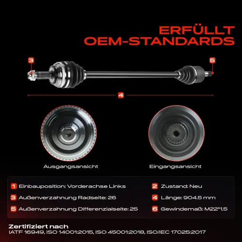 Antriebswelle Vorderachse links Frankberg 5481FB0009914 Bild Antriebswelle Vorderachse links Frankberg 5481FB0009914