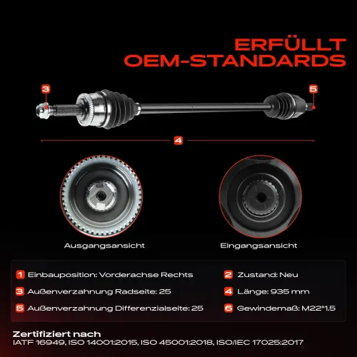 Antriebswelle Vorderachse rechts Vorderachse rechts Frankberg 5481FB0009918 Bild Antriebswelle Vorderachse rechts Vorderachse rechts Frankberg 5481FB0009918