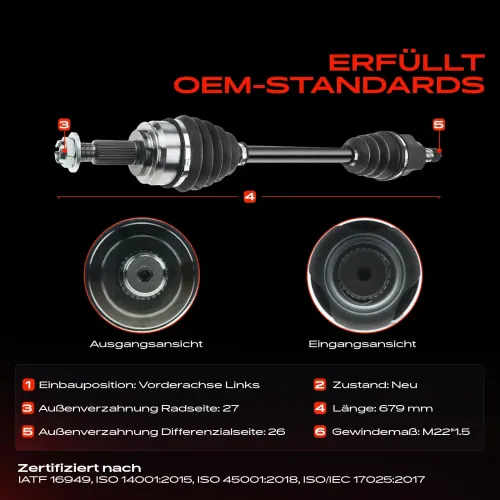 Antriebswelle Vorderachse links Frankberg 5481FB0009927 Bild Antriebswelle Vorderachse links Frankberg 5481FB0009927