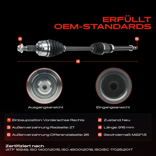Antriebswelle Vorderachse rechts Frankberg 5481FB0009928 Bild Antriebswelle Vorderachse rechts Frankberg 5481FB0009928