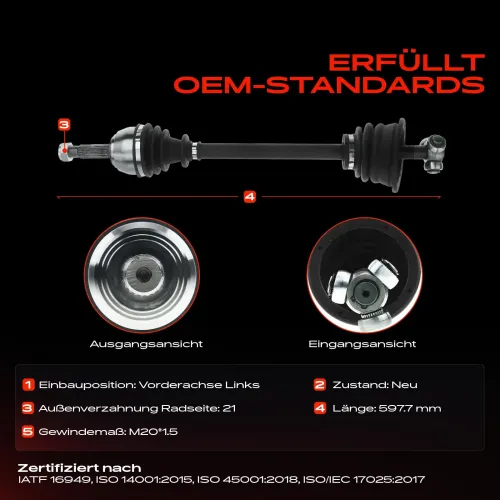 Antriebswelle Vorderachse links Frankberg 5481FB0009947 Bild Antriebswelle Vorderachse links Frankberg 5481FB0009947