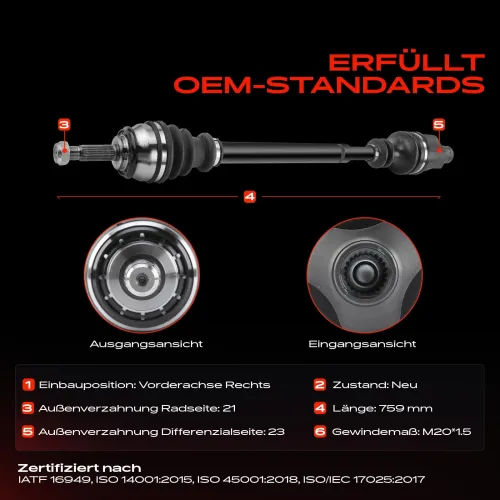 Antriebswelle Vorderachse rechts Frankberg 5481FB0009950 Bild Antriebswelle Vorderachse rechts Frankberg 5481FB0009950