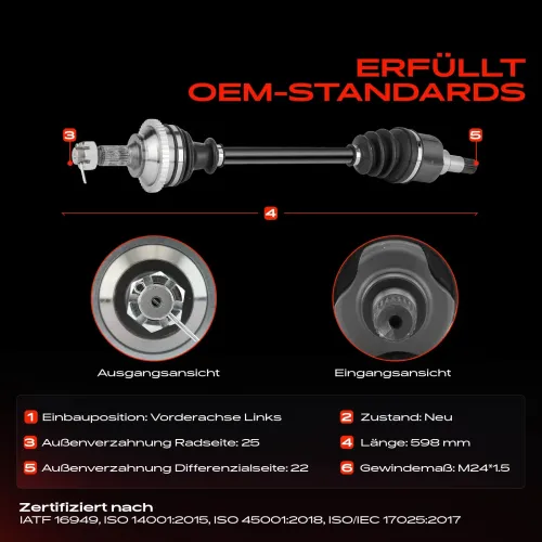Antriebswelle Vorderachse links Frankberg 5481FB0009999 Bild Antriebswelle Vorderachse links Frankberg 5481FB0009999