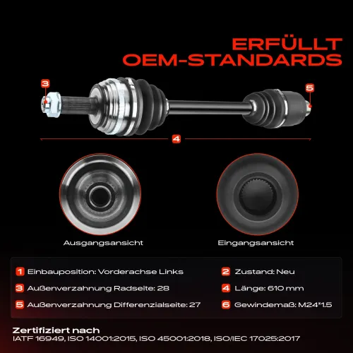 Antriebswelle Vorderachse links Frankberg 5481FB0010005 Bild Antriebswelle Vorderachse links Frankberg 5481FB0010005