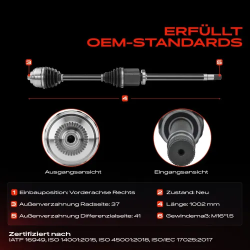 Antriebswelle Vorderachse rechts vorne rechts Frankberg 5481FB0010026 Bild Antriebswelle Vorderachse rechts vorne rechts Frankberg 5481FB0010026
