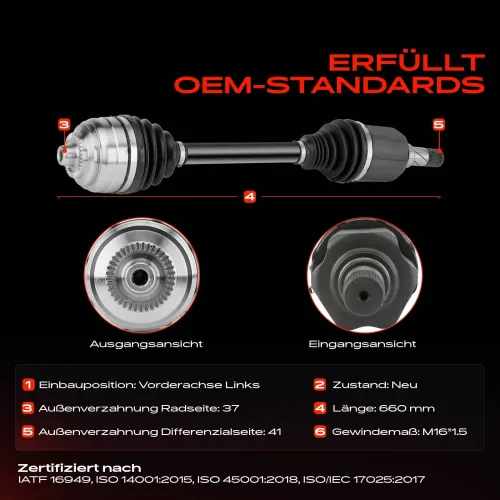 Antriebswelle Vorderachse links vorne links Frankberg 5481FB0010027 Bild Antriebswelle Vorderachse links vorne links Frankberg 5481FB0010027