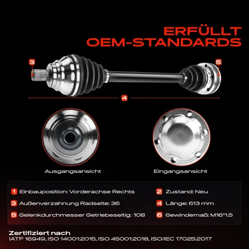 Antriebswelle Vorderachse rechts Frankberg 5481FB0010037 Bild Antriebswelle Vorderachse rechts Frankberg 5481FB0010037