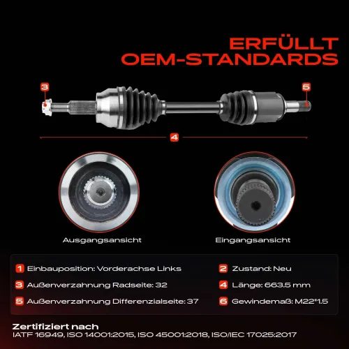 Antriebswelle Vorderachse links Frankberg 5481FB0010042 Bild Antriebswelle Vorderachse links Frankberg 5481FB0010042