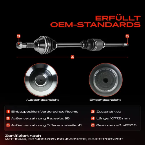 Antriebswelle Vorderachse rechts vorne rechts Frankberg 5481FB0010043 Bild Antriebswelle Vorderachse rechts vorne rechts Frankberg 5481FB0010043