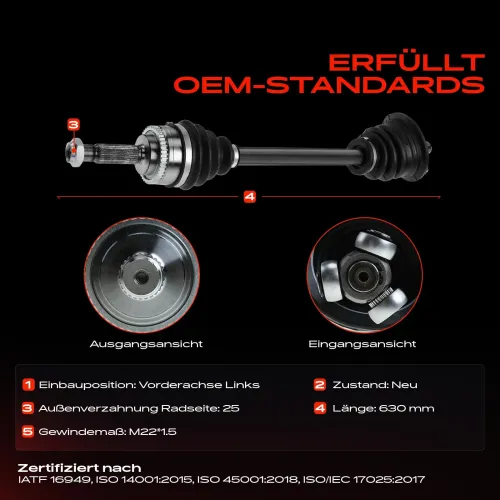 Antriebswelle Vorderachse links Frankberg 5481FB0010077 Bild Antriebswelle Vorderachse links Frankberg 5481FB0010077