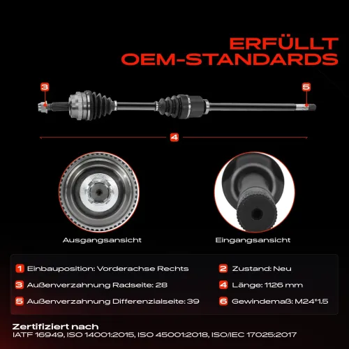 Antriebswelle Vorderachse rechts Frankberg 5481FB0010088 Bild Antriebswelle Vorderachse rechts Frankberg 5481FB0010088